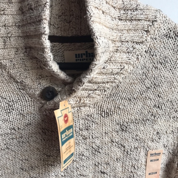 Urban Pipeline NWT Boy’s mock Neck Sweater Cream Heathered Cotton Blend sz Med - Picture 4 of 9